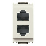 Vimar Idea Double RJ11 Phone Socket, 6P4C, Screw Terminals, IP20