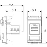 Vimar Idea USB Socket Connector, 1 Module, IP20, Screw Terminals
