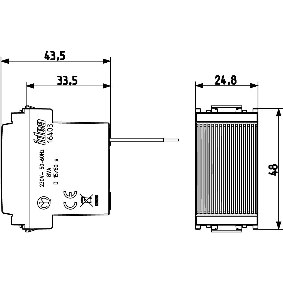Vimar Idea Bell, 230V 50-60Hz, 8 VA, IP30, Flush-Mounted, 1 Module