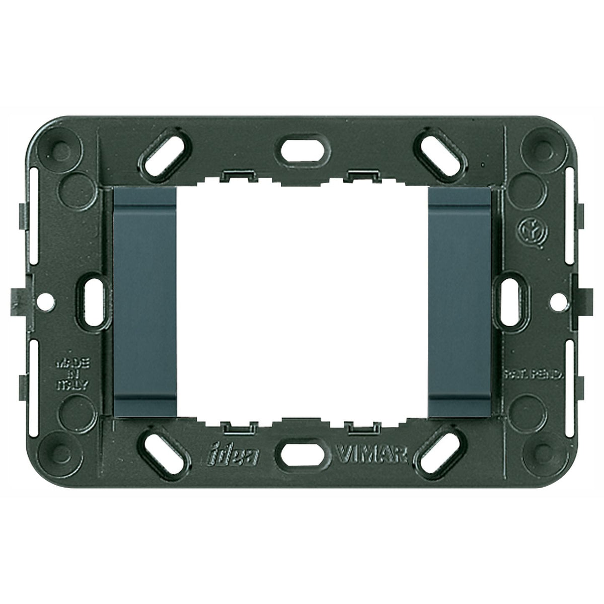 Vimar Idea 2-Module Mounting Frame, For 3-Module Boxes, 60 mm Fixing Centres, Without Screws