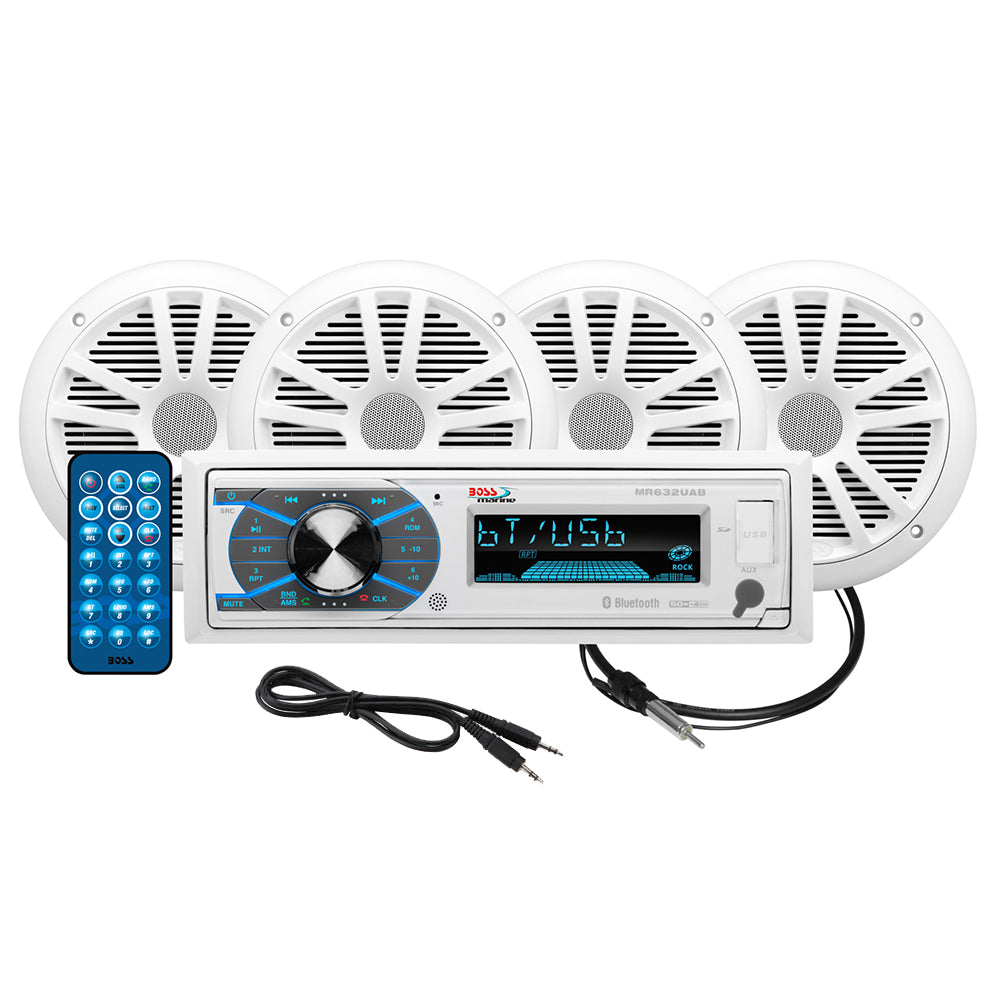 Boss Audio - MCK632WB Kit Speaker - 6.5", White, AM/FM/BT/USB, Remote Control