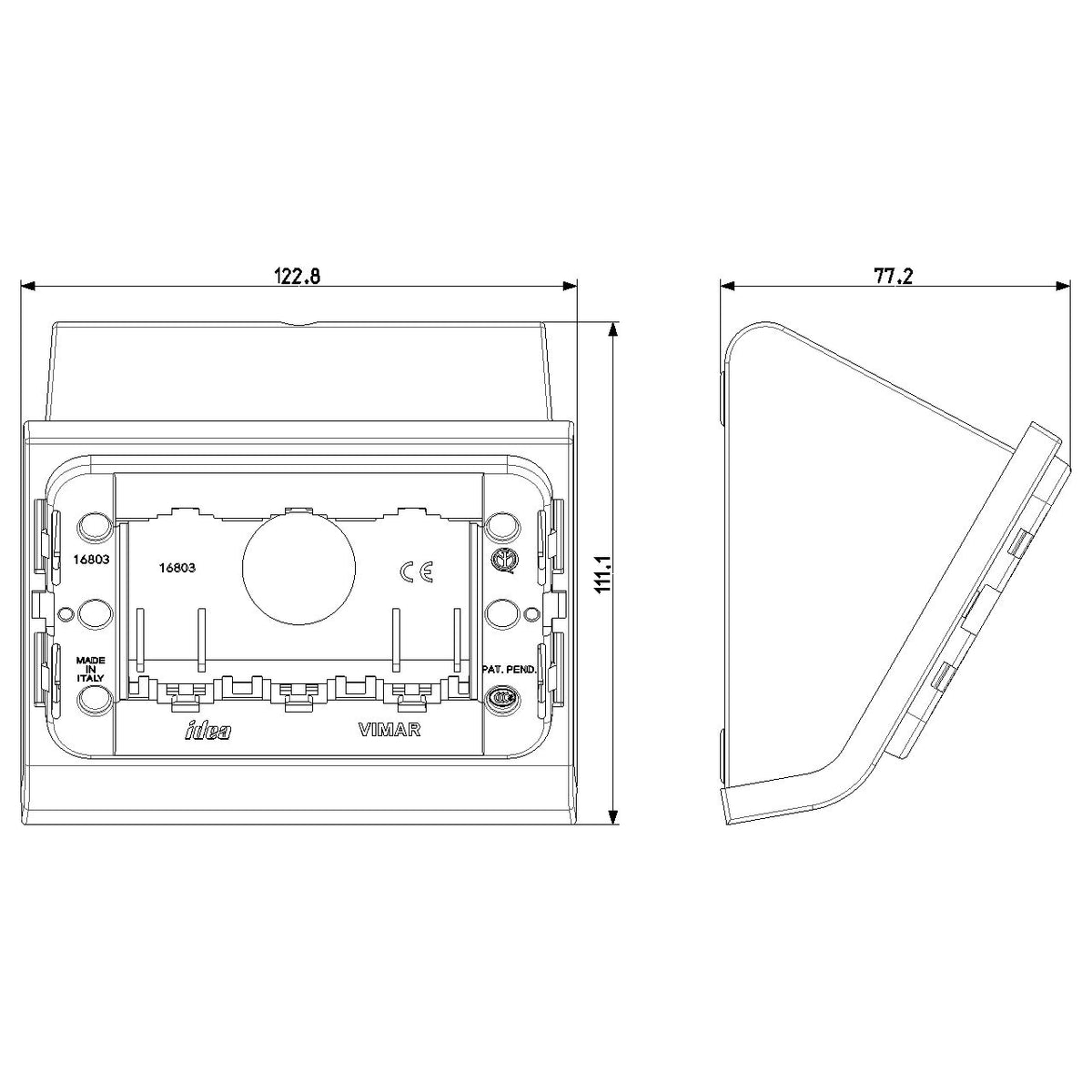 Vimar Idea 3-Module Table Mounting Box, For Classica Cover Plate, IP20