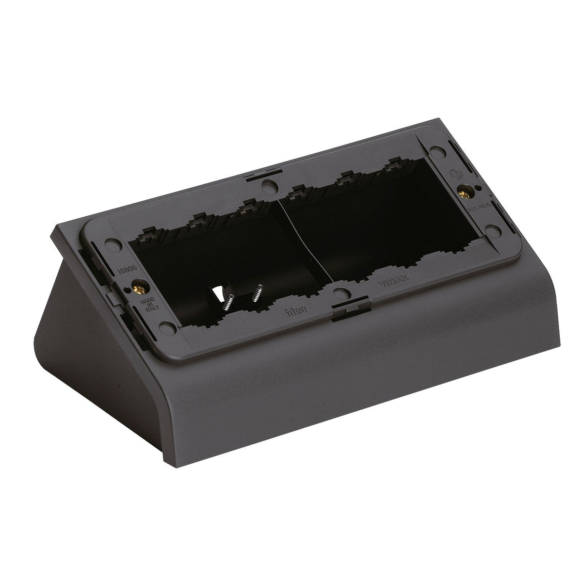 Vimar Idea 6-Module Table Mounting Box, For Classica Cover Plates, Cord-Grip, IP20, Plastic, 121.6 x 110.8 x 77.4 mm