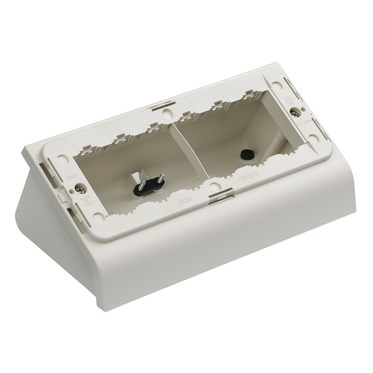 Vimar Idea 6-Module Table Mounting Box, For Classica Cover Plates, Cord-Grip, IP20, Plastic, 121.6 x 110.8 x 77.4 mm