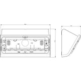 Vimar Idea 6-Module Table Mounting Box, For Classica Cover Plates, Cord-Grip, IP20, Plastic, 121.6 x 110.8 x 77.4 mm