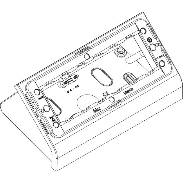 Vimar Idea 6-Module Table Mounting Box, For Classica Cover Plates, Cord-Grip, IP20, Plastic, 121.6 x 110.8 x 77.4 mm