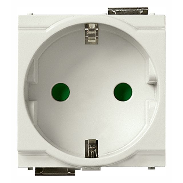 Vimar Idea German SICURY Socket Outlet, 2P+E, 16A 250V, IP20, 2 Reduced Modules