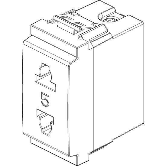 Vimar - Idea 17044 USA+EU Socket Outlet - 2P 15 A 250 V, IP20, Plastic