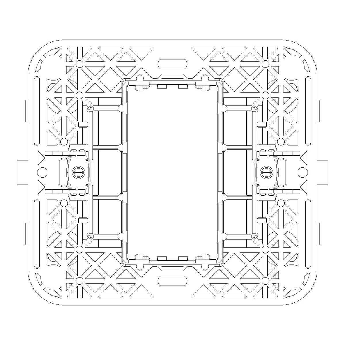 Vimar Idea 1-Module Mounting Frame, Smooth Front, Claws, 60 mm Round Box