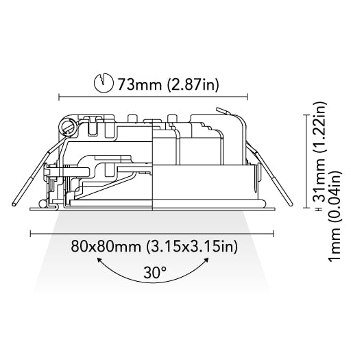 BCM - Atlanta 80 Downlight - 2W, 4000K, 8-32V, IP66, Ultra White