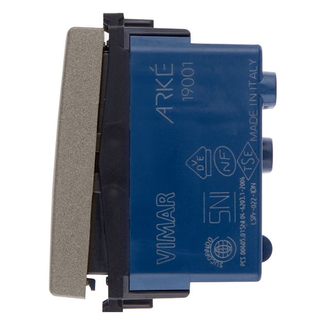 Vimar Arké 1-Way Switch, 1P 16AX 250V, Lightable, Replaceable Button