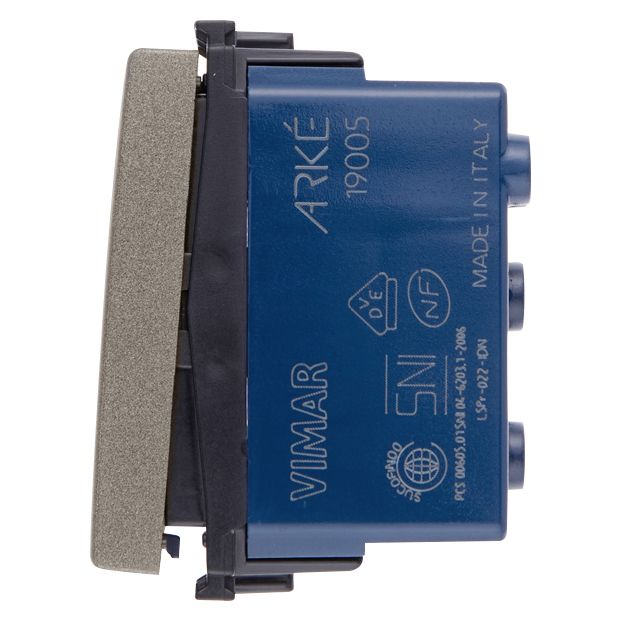 Vimar Arké 2-Way Rocker Switch, 1P, 16AX, 250V, IP40, Lightable, Replaceable Button