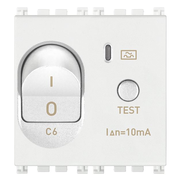 Vimar Arké RCBO, 1P+N, 120-230V, 50/60 Hz, 2 Modules, IP40
