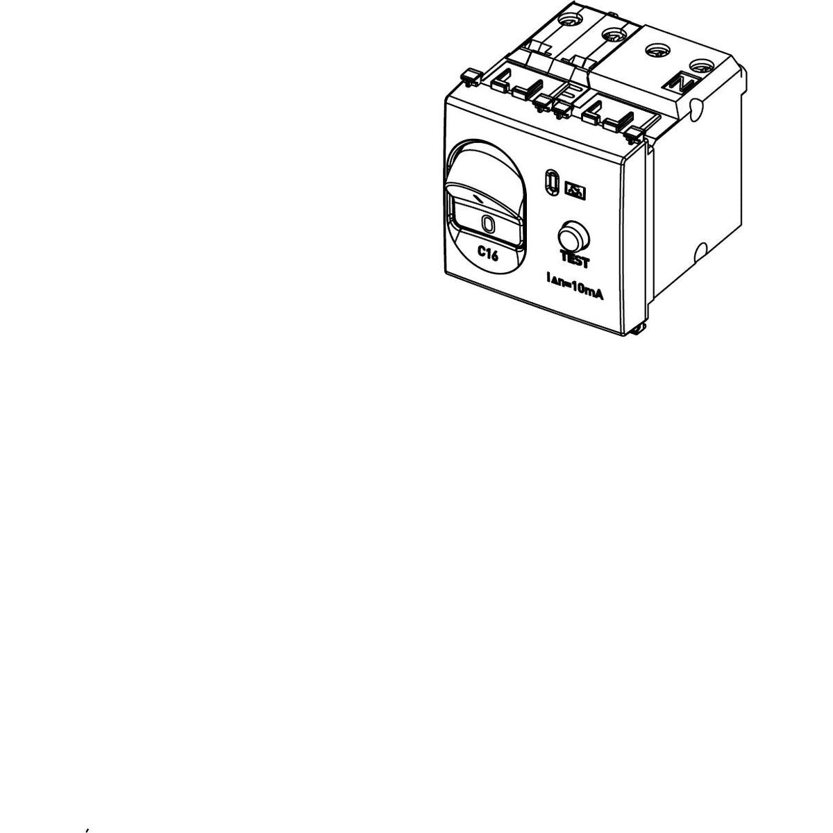 Vimar Arké RCBO, 1P+N, 120-230V, 50/60 Hz, 2 Modules, IP40