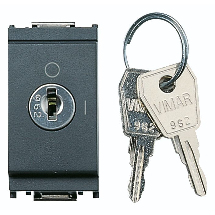 Vimar Idea 1-Way Key Switch, 2P 16AX, 250V, IP40, Key Removable in OFF Position