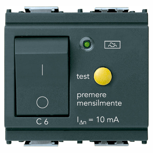 Vimar Idea RCBO Circuit Breaker, 1P+N, 120-230V, 50-60Hz, IP40, 2 Modules