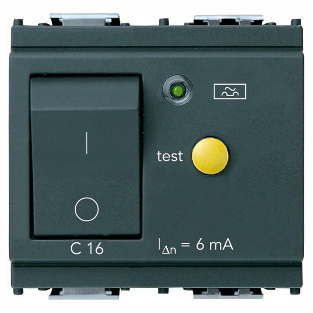 Vimar Idea RCBO Circuit Breaker, 1P+N, 120-230V, 50-60Hz, IP40, 2 Modules
