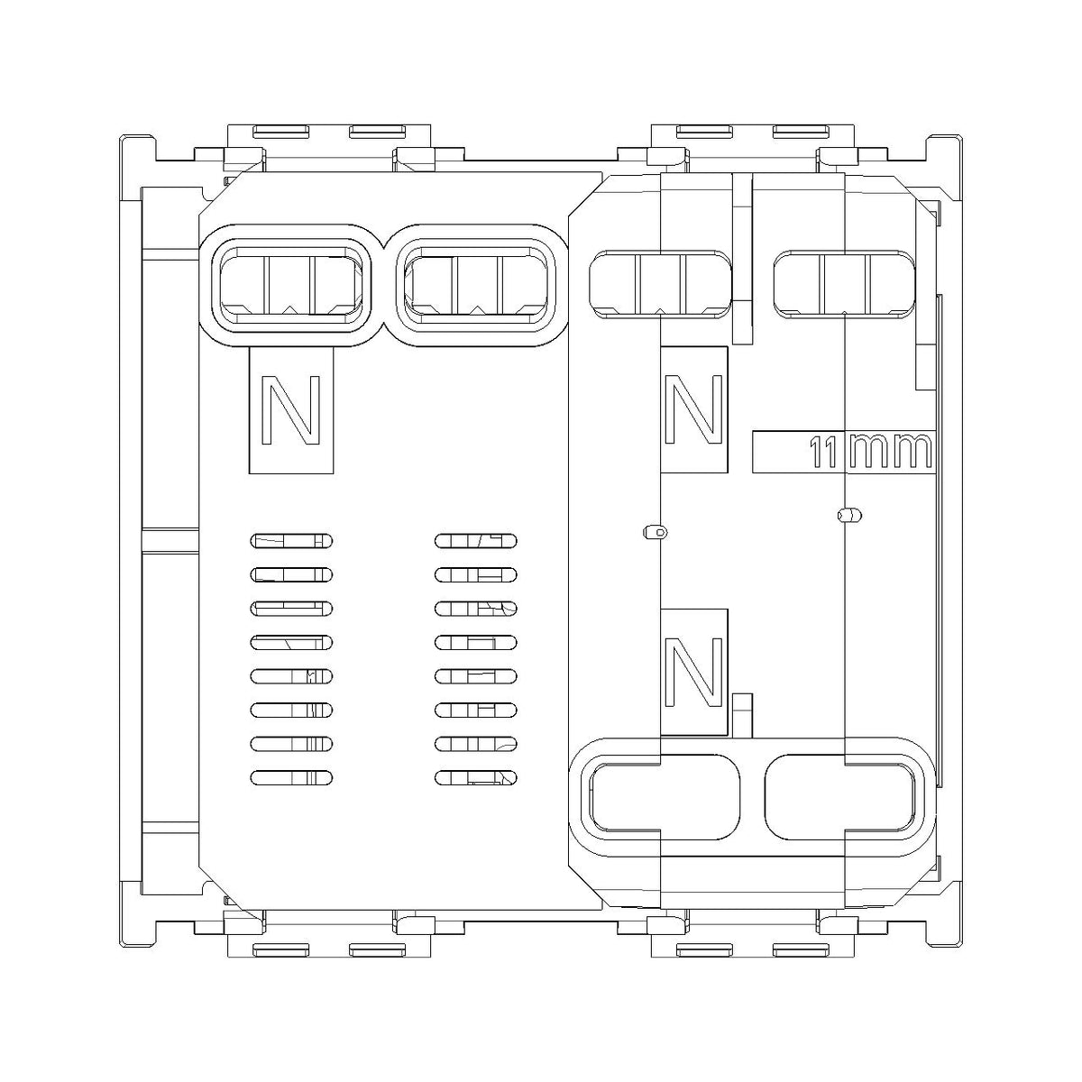 Vimar Idea RCBO Circuit Breaker, 1P+N, 120-230V, 50-60Hz, IP40, 2 Modules