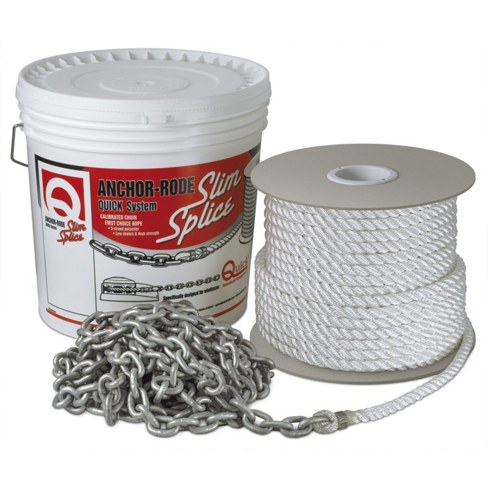 Quick Marine - Anchor Rode - 7mm, Chain 20ft, 3-Strand Polyester 100ft