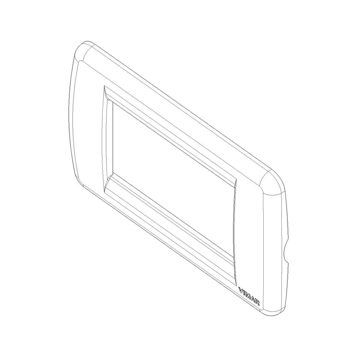 Vimar Idea Rondò Cover Plate, 3-Module, Clamp Mounting