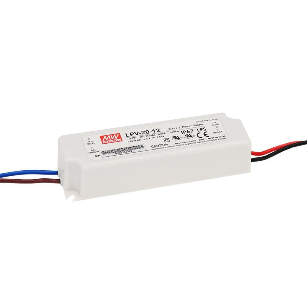 Mean Well - LED Driver - 12V, 1.67A, IP67, 20W