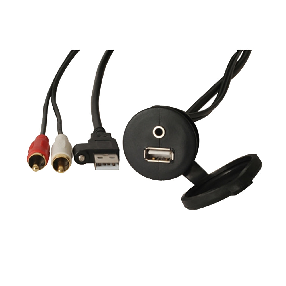Fusion - MS-CBUUSB3.5 Panel Mount USB & 3.5mm Headphone Jack