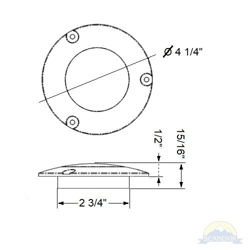 SCANDVIK - Cockpit Light - 12V, 2W, IP67, 128lm, Warm White (41372P)