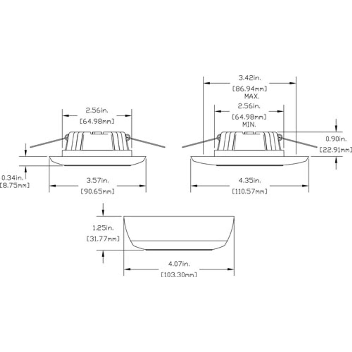 Imtra - PowerLED Downlight - Stainless Steel, Warm White, 10-40V, 5W, 197lm, 2900K