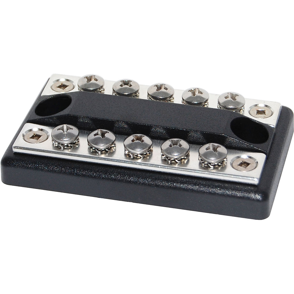 Blue Sea Systems DualBus Common BusBar, 100A, 300V AC, 48V DC, #8-32 Screw Terminals, Tin-Plated Copper