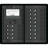 Blue Sea Systems 360 12 Position DC Branch Circuit Breaker Panel, 12V, 120A, Analog Voltmeter, Square Format