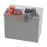 Blue Sea Systems ST-Blade Battery Terminal Mount Fuse Block Kit, 4-Circuit, ATO/ATC, 32V DC, 30A Per Circuit
