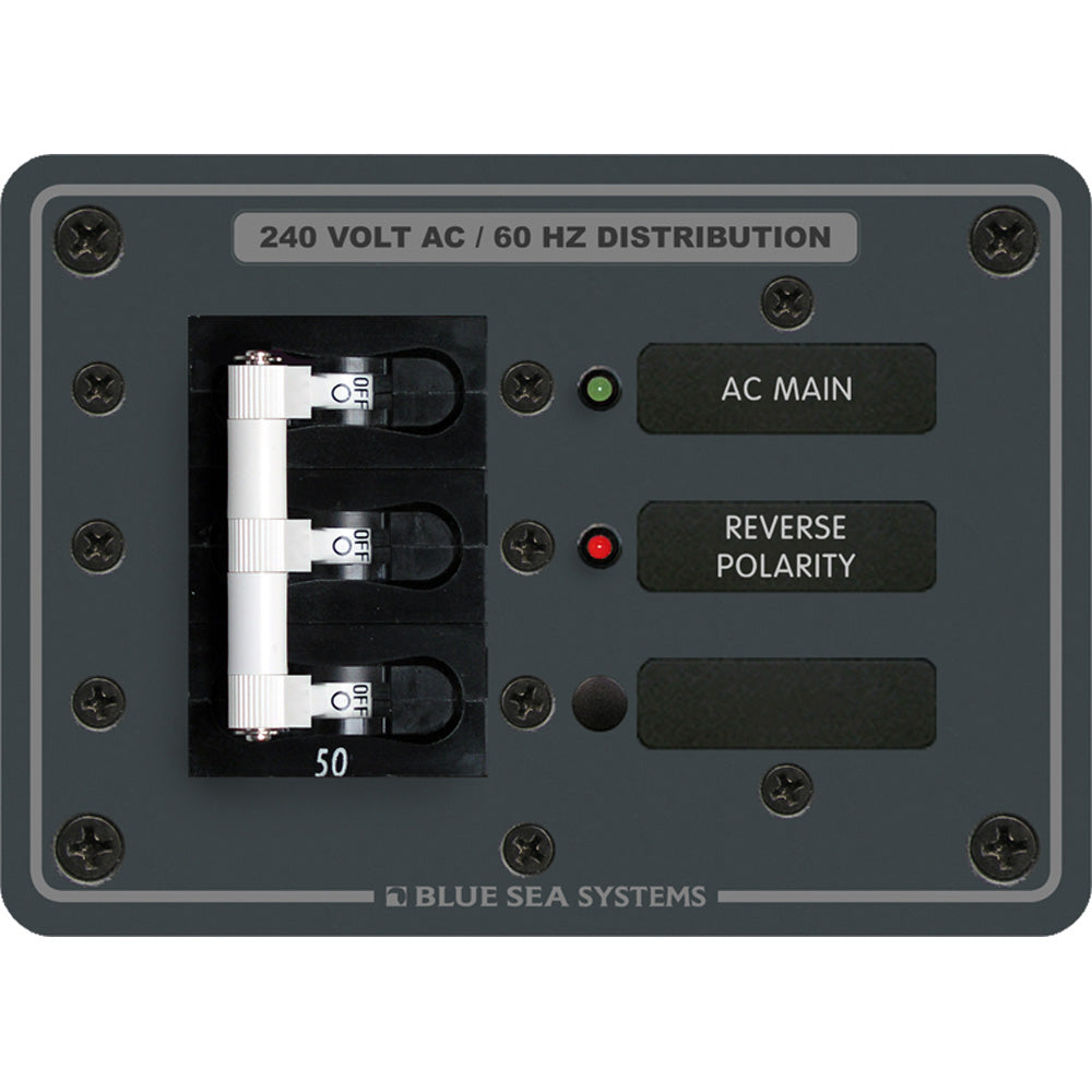 Blue Sea Systems AC Main Only Circuit Breaker Panel, 120/240V, 50A, 3-Pole