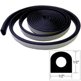 TACO Marine Weather Seal Tape, 10 ft x 1/2 in x 1/2 in, Black Rubber