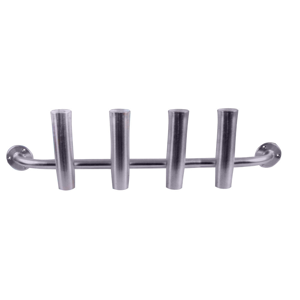 TACO Marine 4-Rod Transom Mount Rod Rack, 40-1/2 in Length, 1-7/8 in ID, Brushed Anodized Aluminum