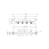 TACO Marine 4-Rod Transom Mount Rod Rack, 40-1/2 in Length, 1-7/8 in ID, Brushed Anodized Aluminum