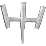 TACO Marine Kite Fishing 3-Rod Cluster, For Standard Gunnel Mount Rod Holders, 15° Bent Shaft, Anodized Aluminum