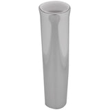 TACO Marine Flared Weld-On Rod Holder, 9-3/4 in L, 1-3/4 in ID, Brite Anodized Aluminum, White PVC Liner