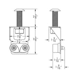 TACO Marine Outrigger Line Tensioner, SS316, 1 to 2-1/2 in Gunnels, Ronstan Cam Cleat, 1/8 to 1/4 in Rope