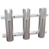 TACO Marine Aluminum/Poly 3-Rod Rack Holder, Brite-Dipped Anodized Finish, PVC White Liner