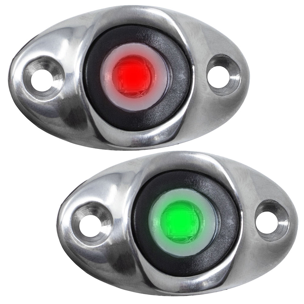 TACO Marine Surface Mount LED Side Navigation Light Set, For Boats up to 40 ft, 12-24VDC, IP68, 2nm