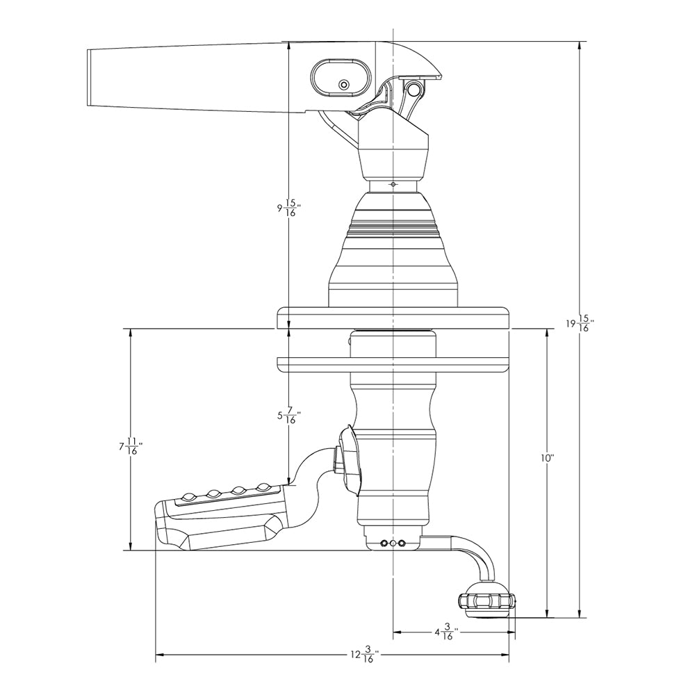 TACO Marine Pro Series GS-500 Outrigger Mounts, For Carbon Fiber Tele-Outriggers Up to 24 ft, Twist & Lock Arm