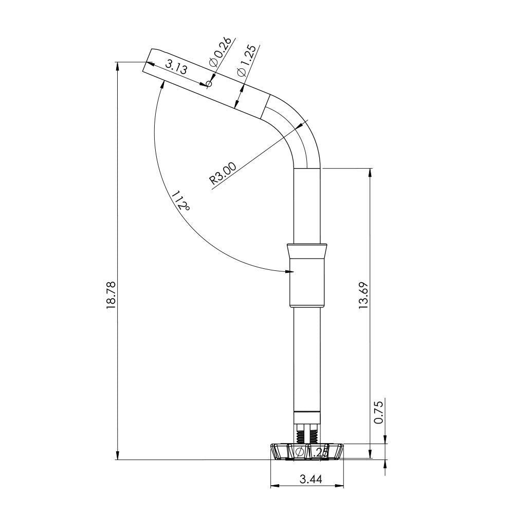 TACO Marine ShadeFin Fixed Rod Holder Mount, For Standard Rod Holders, Type-304 Stainless Steel, Nylon Sleeve, Locking Knob