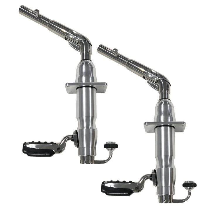 TACO Marine Grand Slam 390XL Outrigger Mounts, 180° Handle, 4-1/2 in Hardtops, 35° Upward Lift, Pair