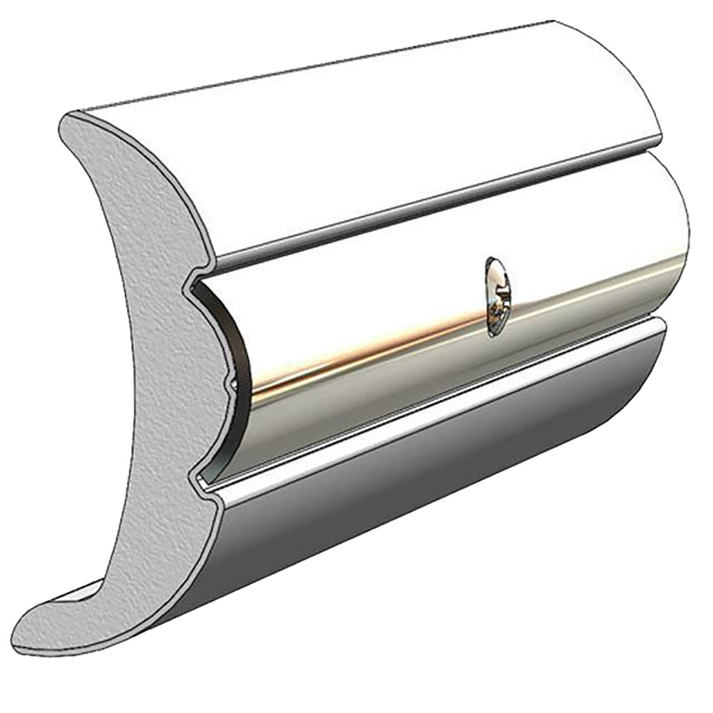 TACO Marine Rigid Vinyl Flex-Core Rub Rail, Frosty White, 29/32 in W x 2 in H x 60 ft L