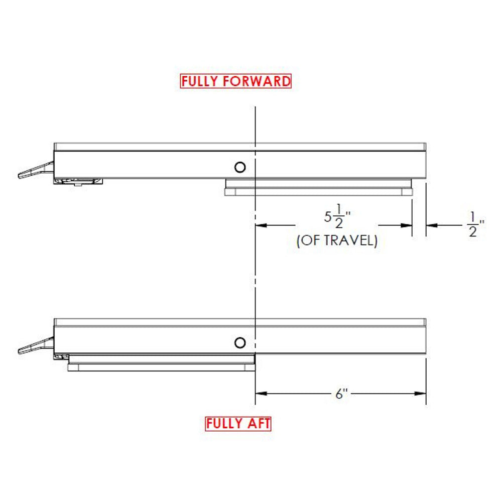 TACO Marine Low Profile Manual Seat Slide, 13 in x 24 in, For 29-40 in Seats, 5.5 in Travel, 7 Positions