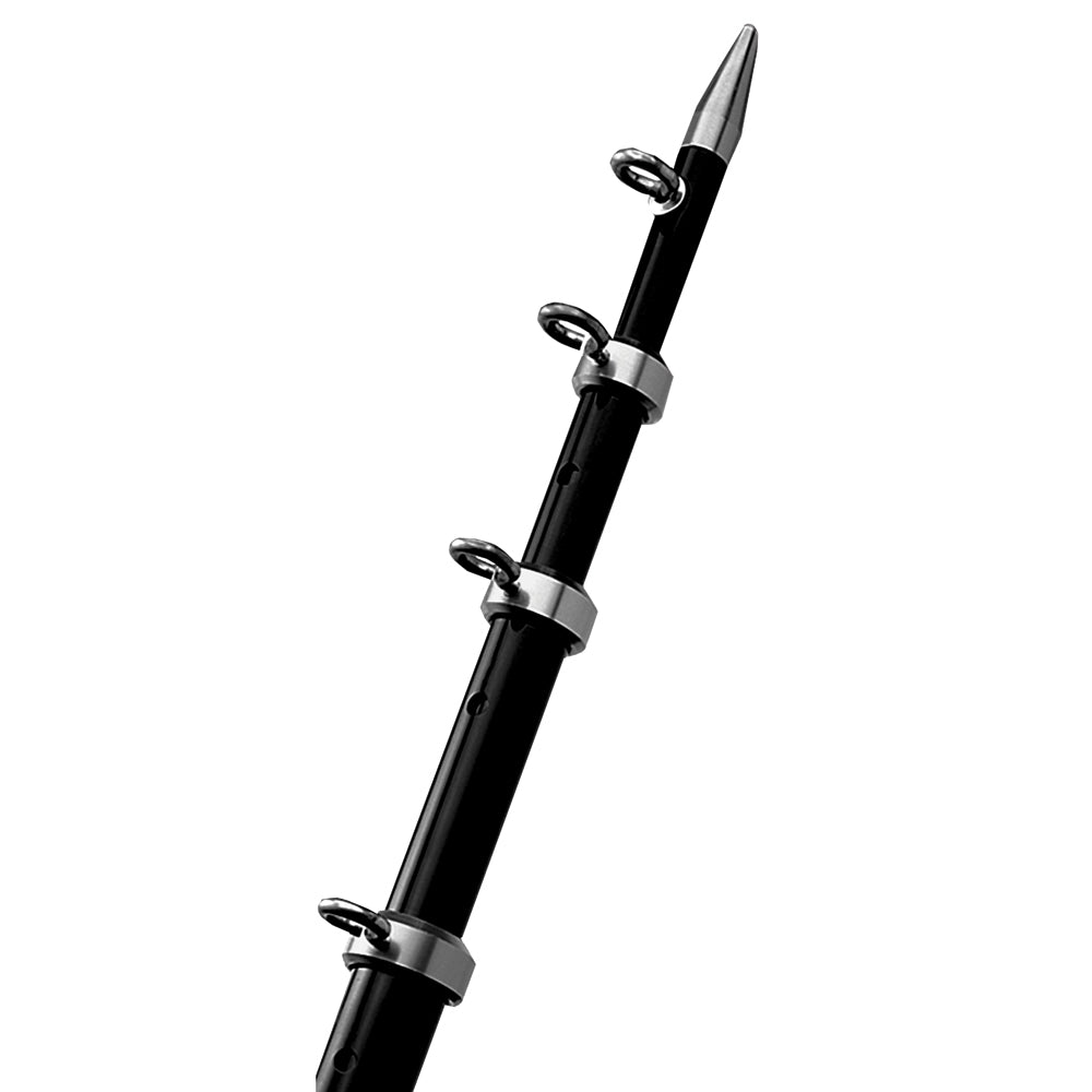 TACO Marine OC Series Center Rigger Pole, For 1-1/8 in Mounts, Telescoping, Anodized Aluminum