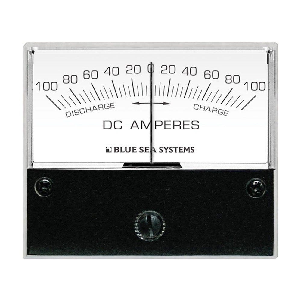 Blue Sea Systems DC Zero Center Analog Ammeter with Shunt, 2.75in Face, 50mV External Shunt, Backlit Meter Face