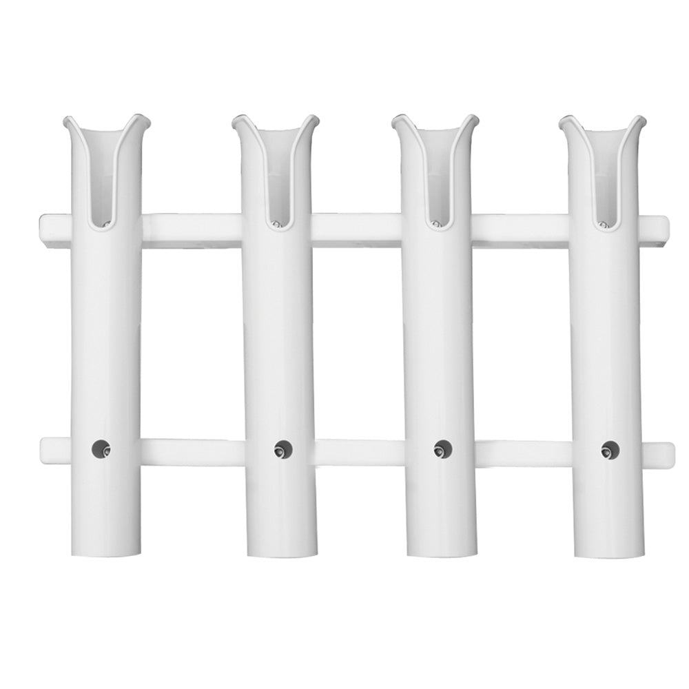 TACO Marine 4-Rod Deluxe Poly Rod Rack, UV-Stabilized Polyethylene, 18 in, 1-3/4 in Rod Holders