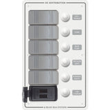 Blue Sea Systems Contura 5-Position Switch Panel with Dual USB Charger, 12/24V DC, 4.8A