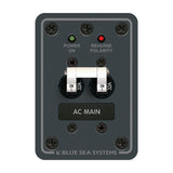 Blue Sea Systems AC Main European Circuit Breaker Panel, 230V AC, Double Pole, 2.63 x 3.75 in, Reverse Polarity LED
